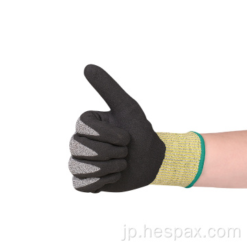Hespax OEMアンチカットラテックスグローブハンド保護